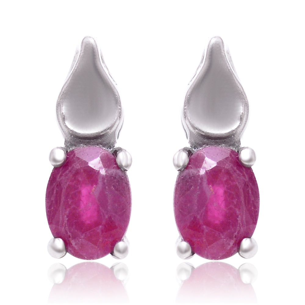 Pendientes de Plata con Rubí de Madagascar