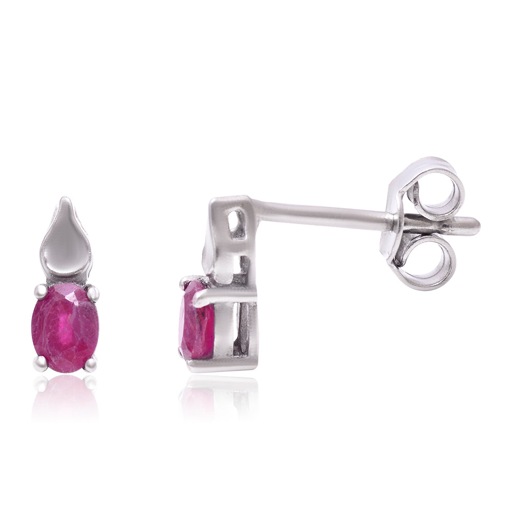 Pendientes de Plata con Rubí de Madagascar