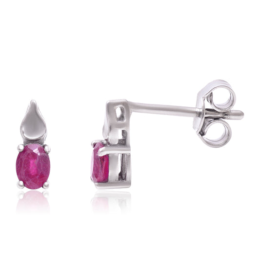 Pendientes de Plata con Rubí de Madagascar