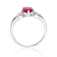 Anillo de Plata con Rubí de Madagascar y Topacio Blanco
