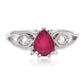 Anillo de Plata con Rubí de Madagascar y Topacio Blanco