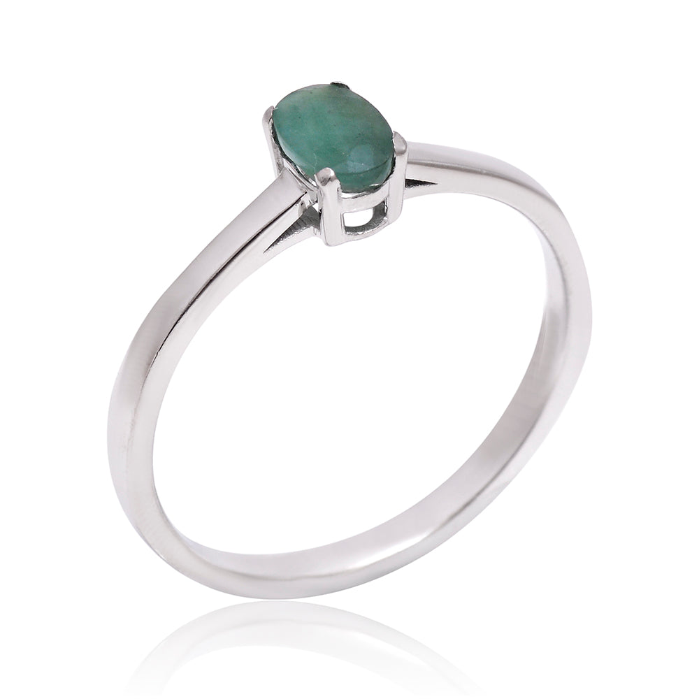 Anillo de Plata con Esmeralda de Brasil 3 