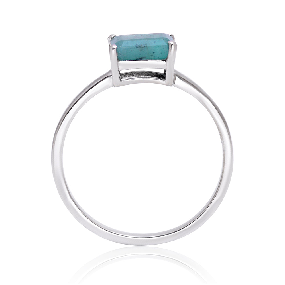 Anillo de Plata con Esmeralda de Brasil