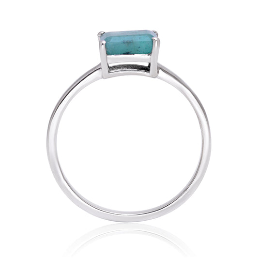 Anillo de Plata con Esmeralda de Brasil