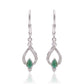 Pendientes de Plata con Esmeralda de Brasil y Topacio Blanco