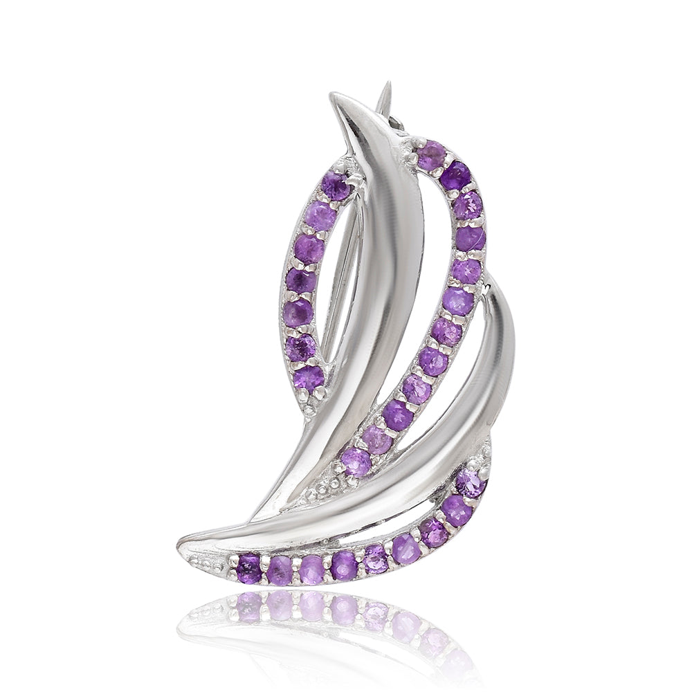 Broche de Plata con Amatista de Marruecos 1 
