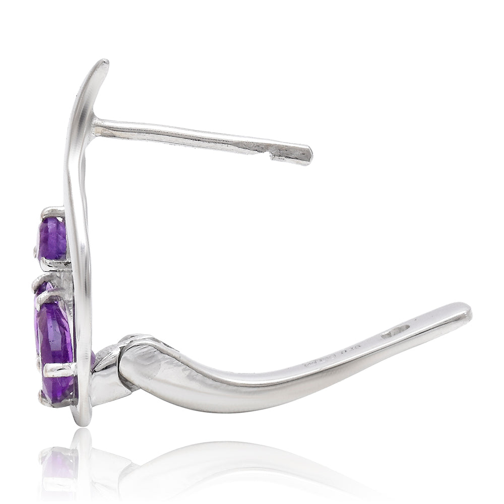 Pendientes de Plata Bañada en Oro con Amatista de Marruecos 3 