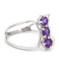 Anillo de Plata Bañada en Oro con Amatista de Marruecos