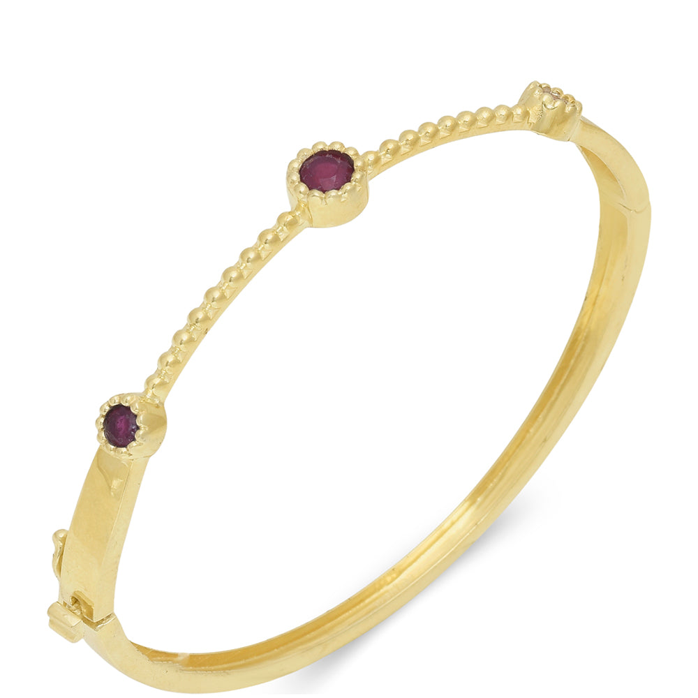 Brazalete de Plata Bañada en Oro con Rubí de Madagascar 1 