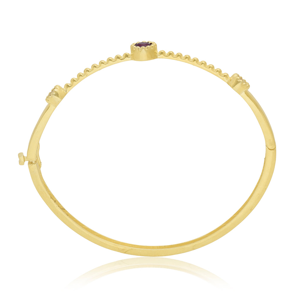Brazalete de Plata Bañada en Oro con Rubí de Madagascar 2 
