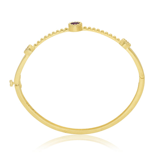 Brazalete de Plata Bañada en Oro con Rubí de Madagascar