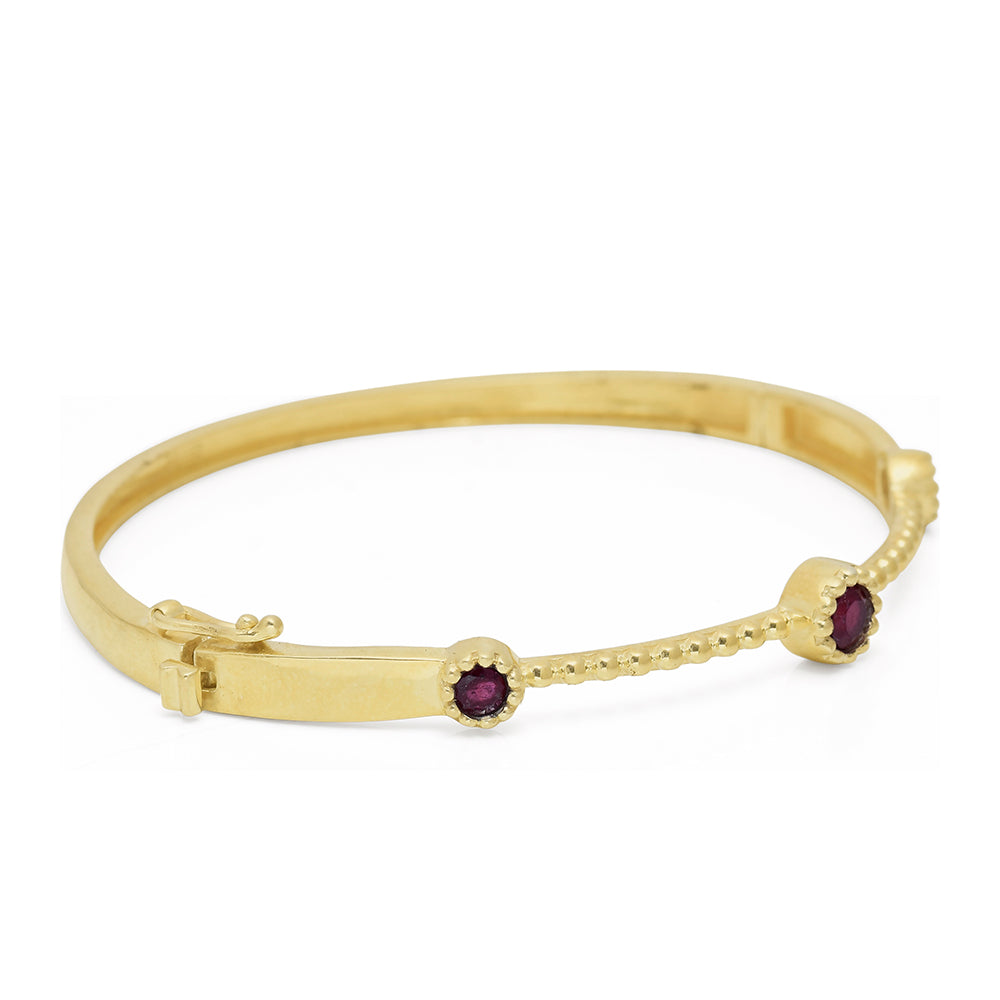 Brazalete de Plata Bañada en Oro con Rubí de Madagascar 4 