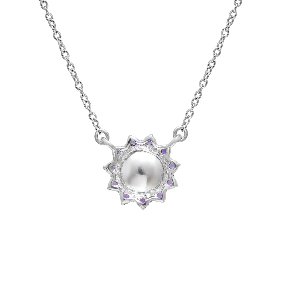 Collar de Plata con Amatista de Marruecos y Perla blanca de agua dulce 3 