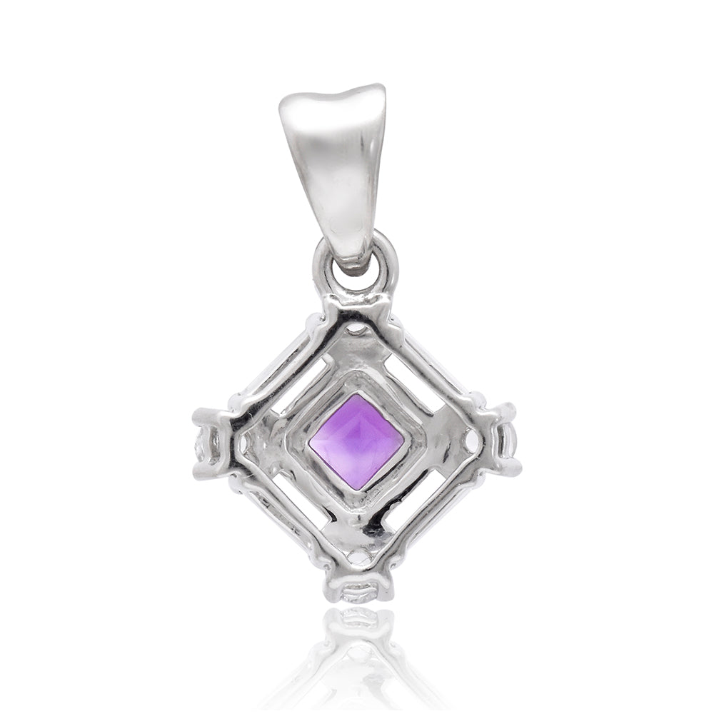 Colgante de Plata con Amatista de Marruecos y Topacio Blanco