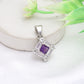 Colgante de Plata con Amatista de Marruecos y Topacio Blanco