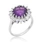 Anillo de Plata con Amatista de Marruecos y Topacio Blanco