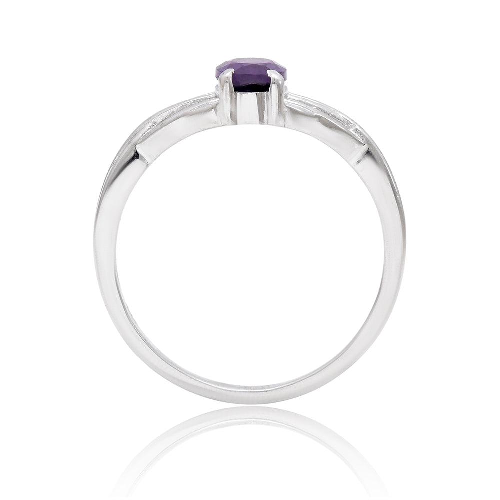 Anillo de Plata con Amatista de Marruecos