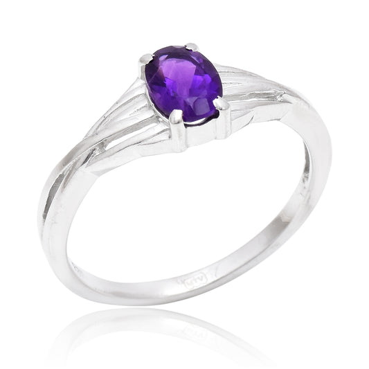Anillo de Plata con Amatista de Marruecos