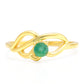 Anillo de Plata Bañada en Oro con Esmeralda de Brasil