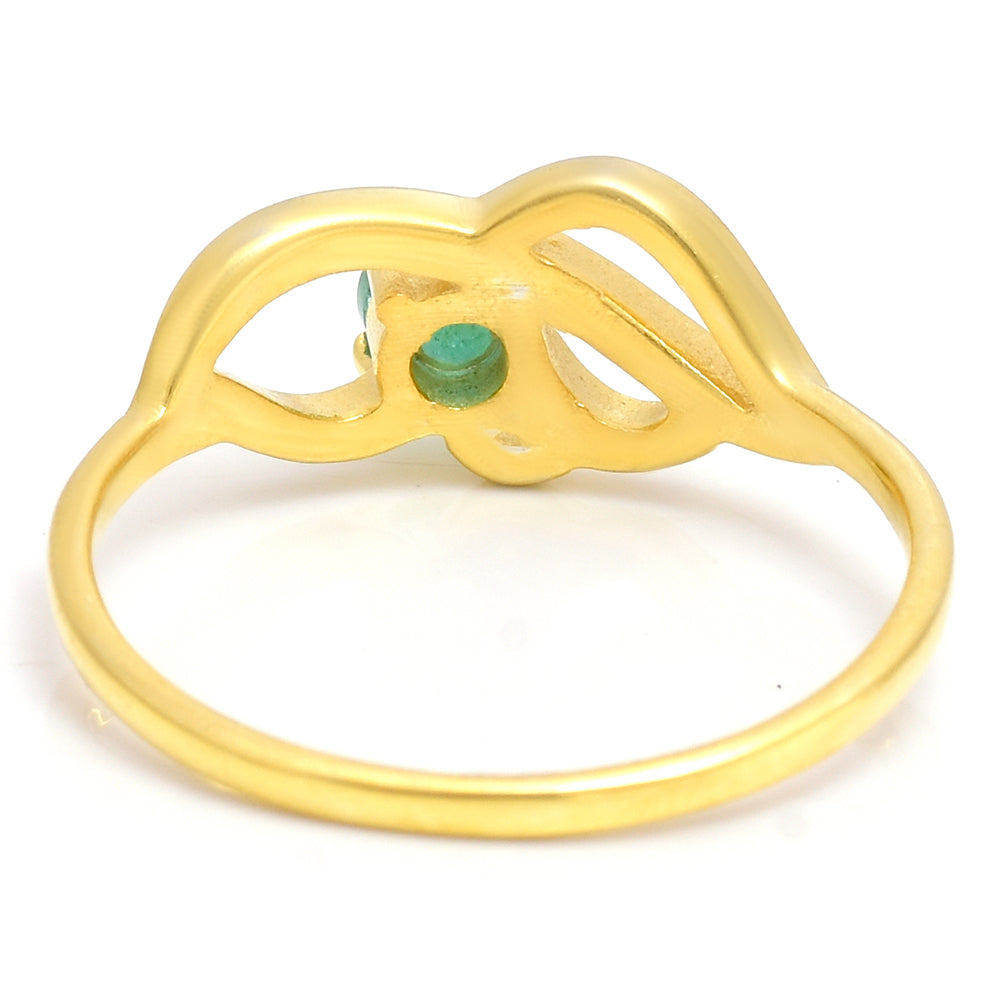 Anillo de Plata Bañada en Oro con Esmeralda de Brasil 3 