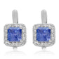 Pendientes de Plata con Tanzanita AAA y Topacio Blanco
