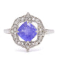 Anillo de Plata con Tanzanita AAA y Topacio Blanco