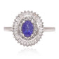 Anillo de Plata con Tanzanita AAA y Topacio Blanco
