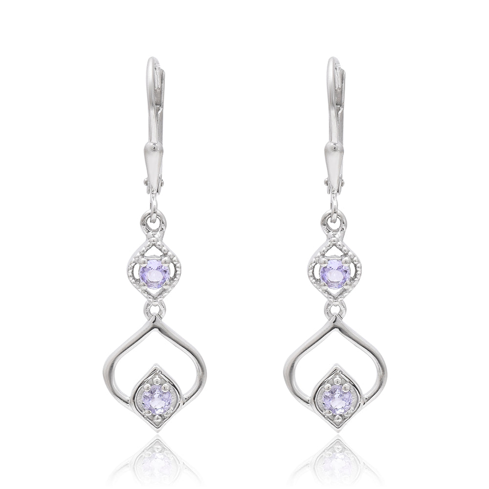 Pendientes de Plata con Tanzanita AAA