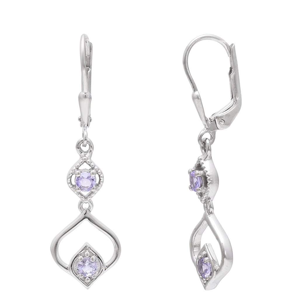 Pendientes de Plata con Tanzanita AAA 3 