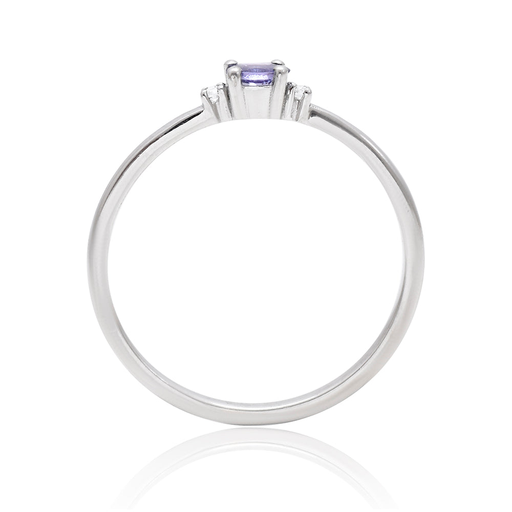 Anillo de Plata con Tanzanita AAA 4 