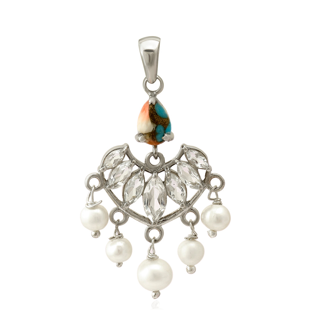 Colgante de Plata con Turquesa Ostra 1 