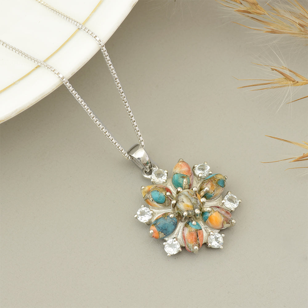 Colgante de Plata con Turquesa Ostra 1 