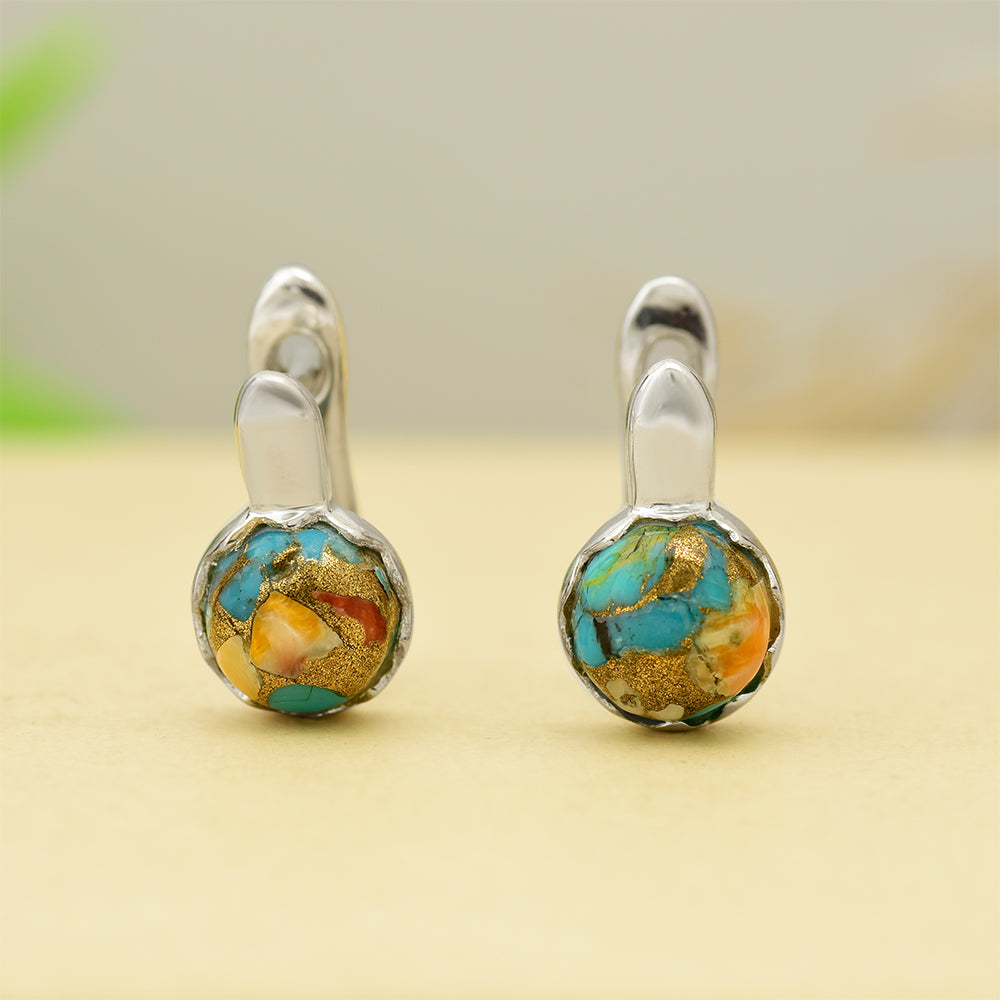 Pendientes de Plata con Turquesa Ostra