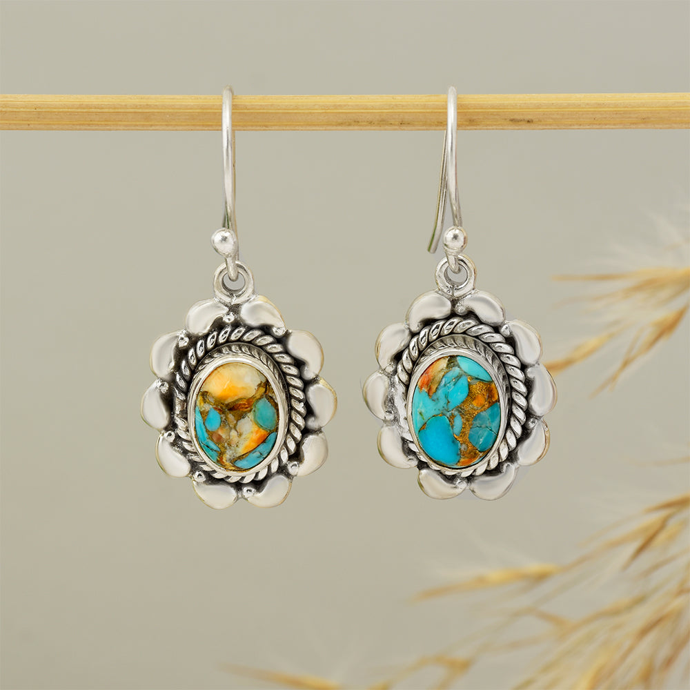 Pendientes de Plata con Turquesa Ostra