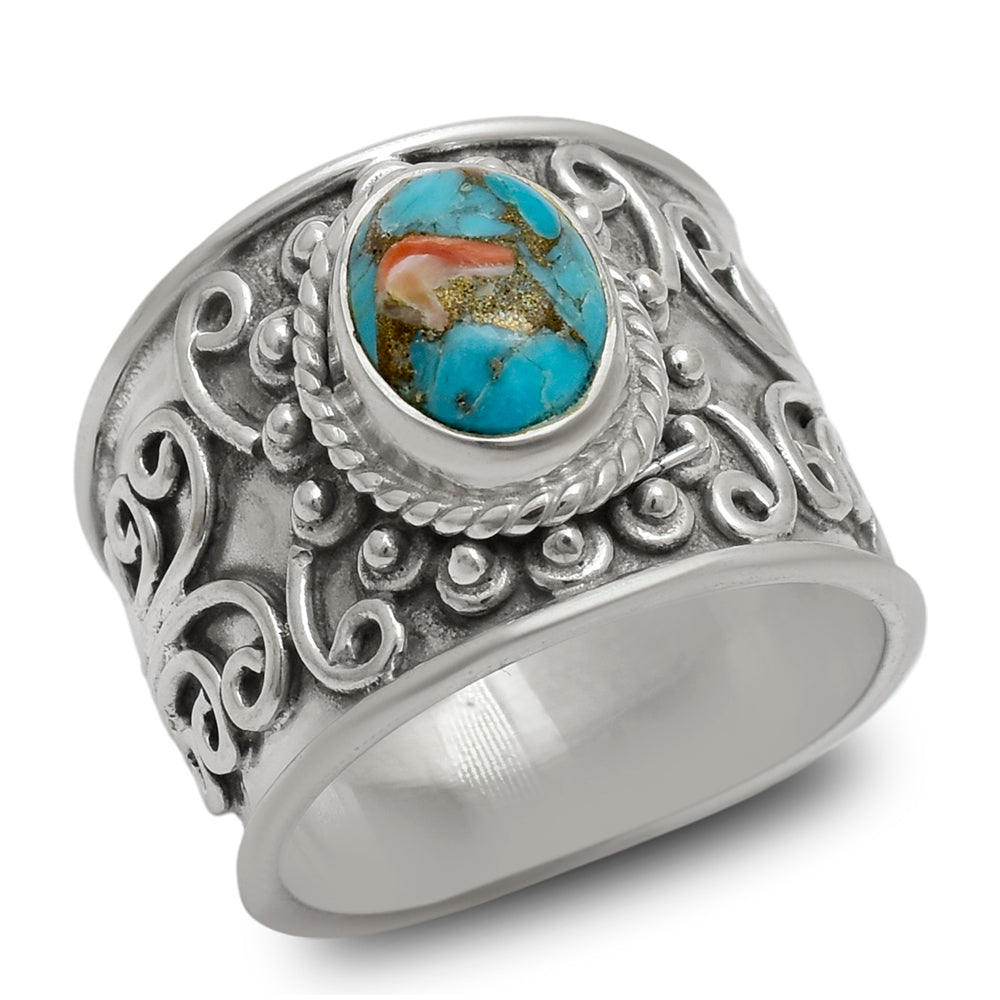 Anillo de Plata con Turquesa Ostra 2 