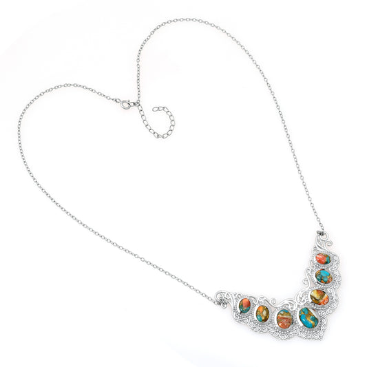 Collar de Plata con Turquesa Ostra