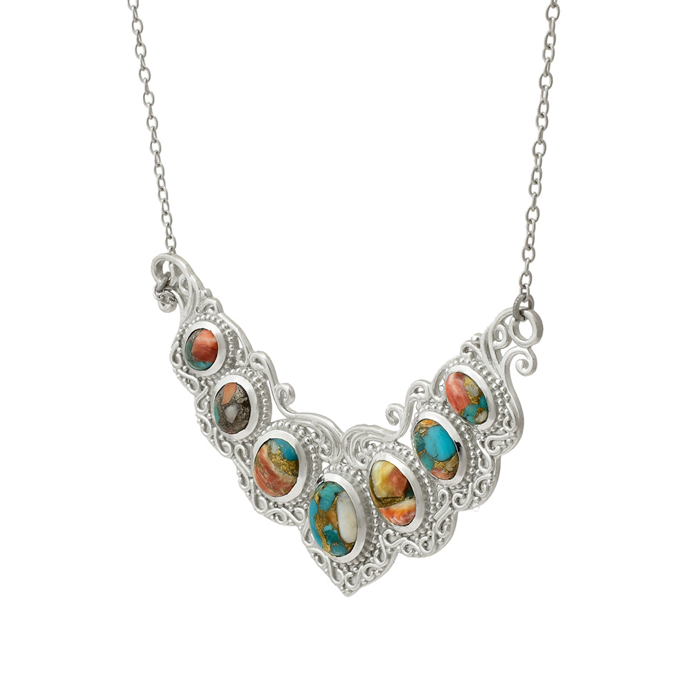 Collar de Plata con Turquesa Ostra
