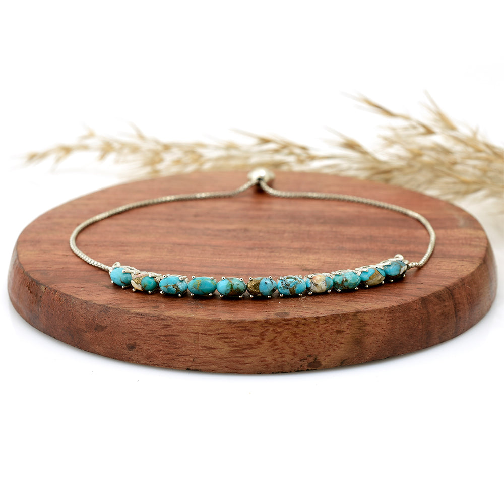 Pulsera de Plata con Turquesa Ostra 2 