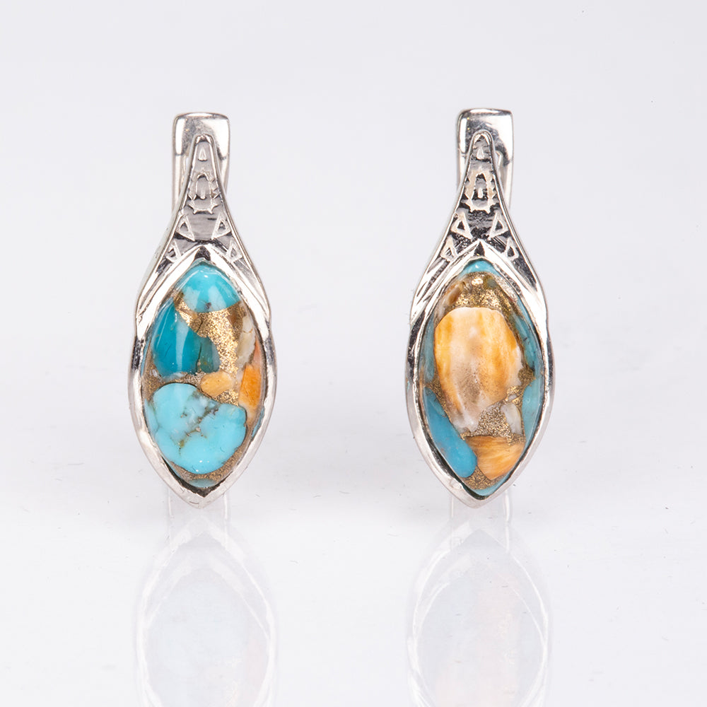 Pendientes de Plata con Turquesa Ostra 5 