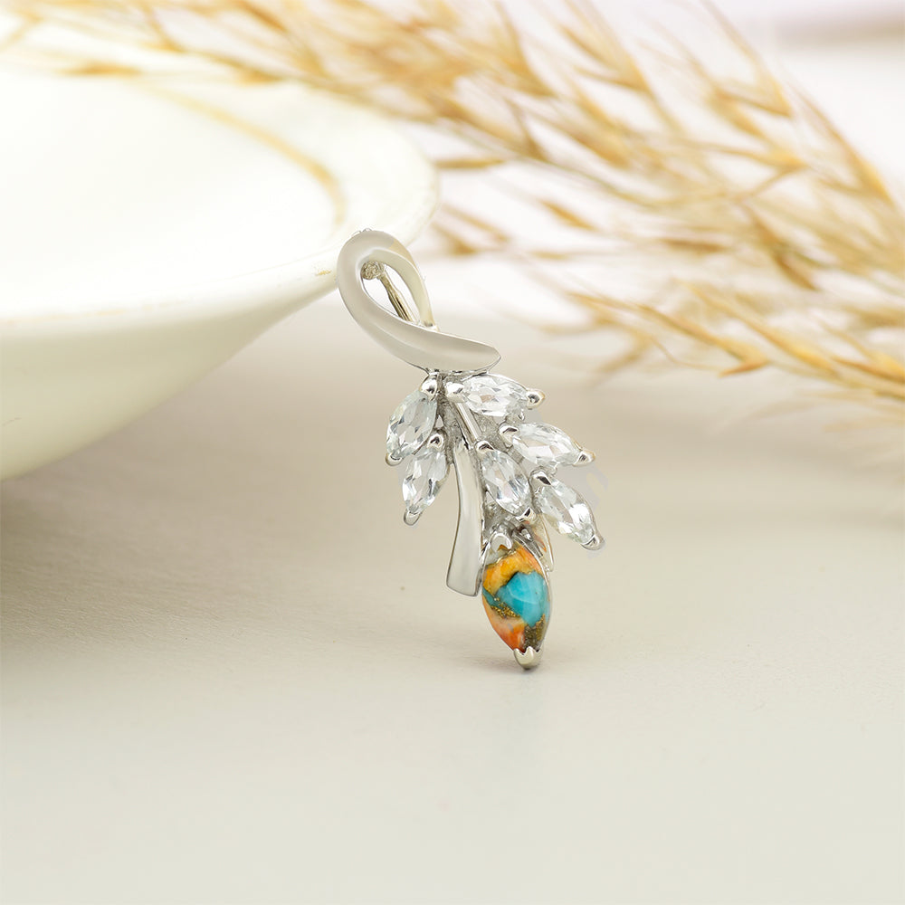 Broche de Plata con Turquesa Ostra 1 