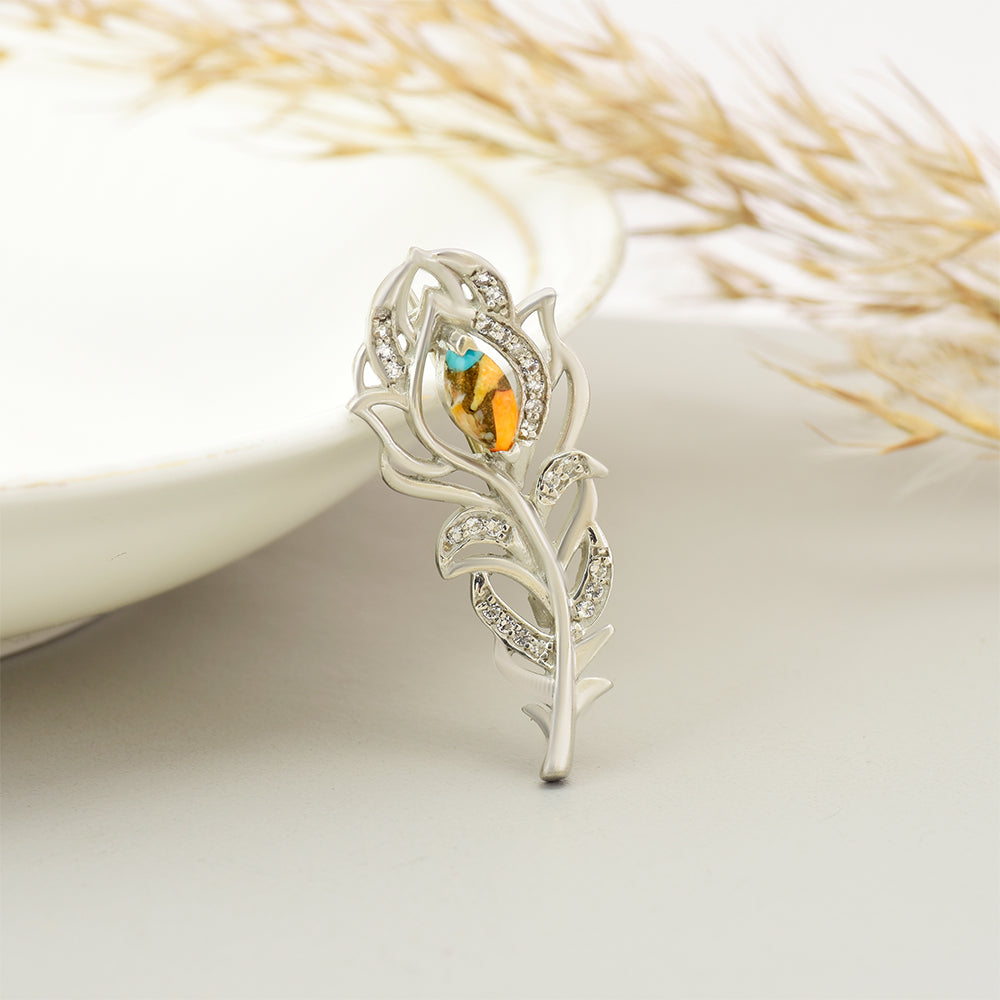 Broche de Plata con Turquesa Ostra