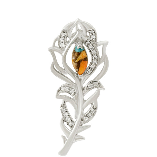 Broche de Plata con Turquesa Ostra