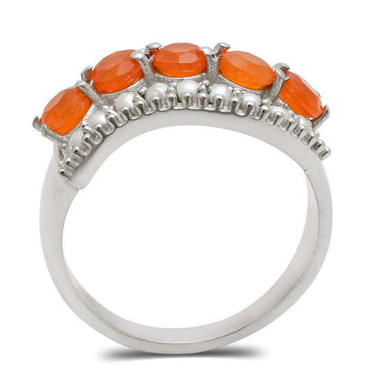Anillo de Plata con Ágata Roja y Perla blanca de agua dulce