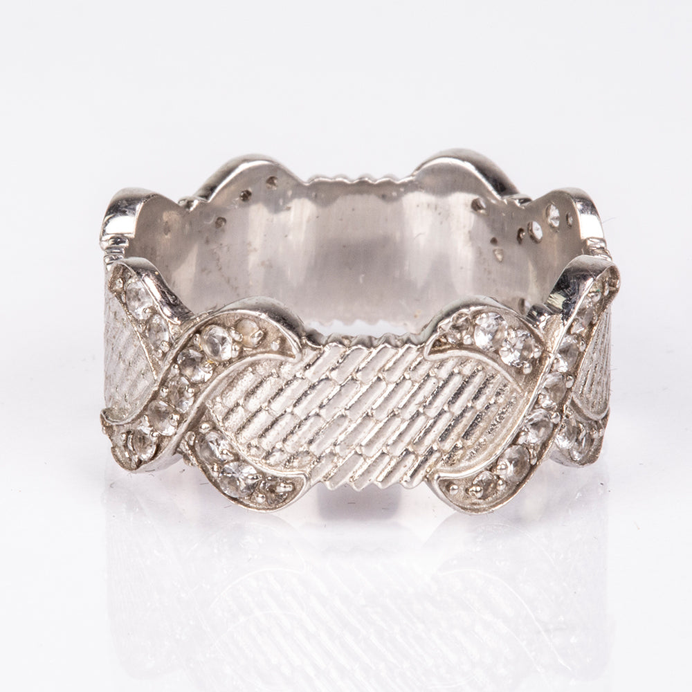 Anillo de Plata con Topacio Blanco 4 