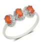 Anillo de Plata con Ágata Roja y Topacio Blanco