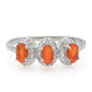 Anillo de Plata con Ágata Roja y Topacio Blanco