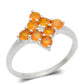 Anillo de Plata con Ágata Roja y Topacio Blanco