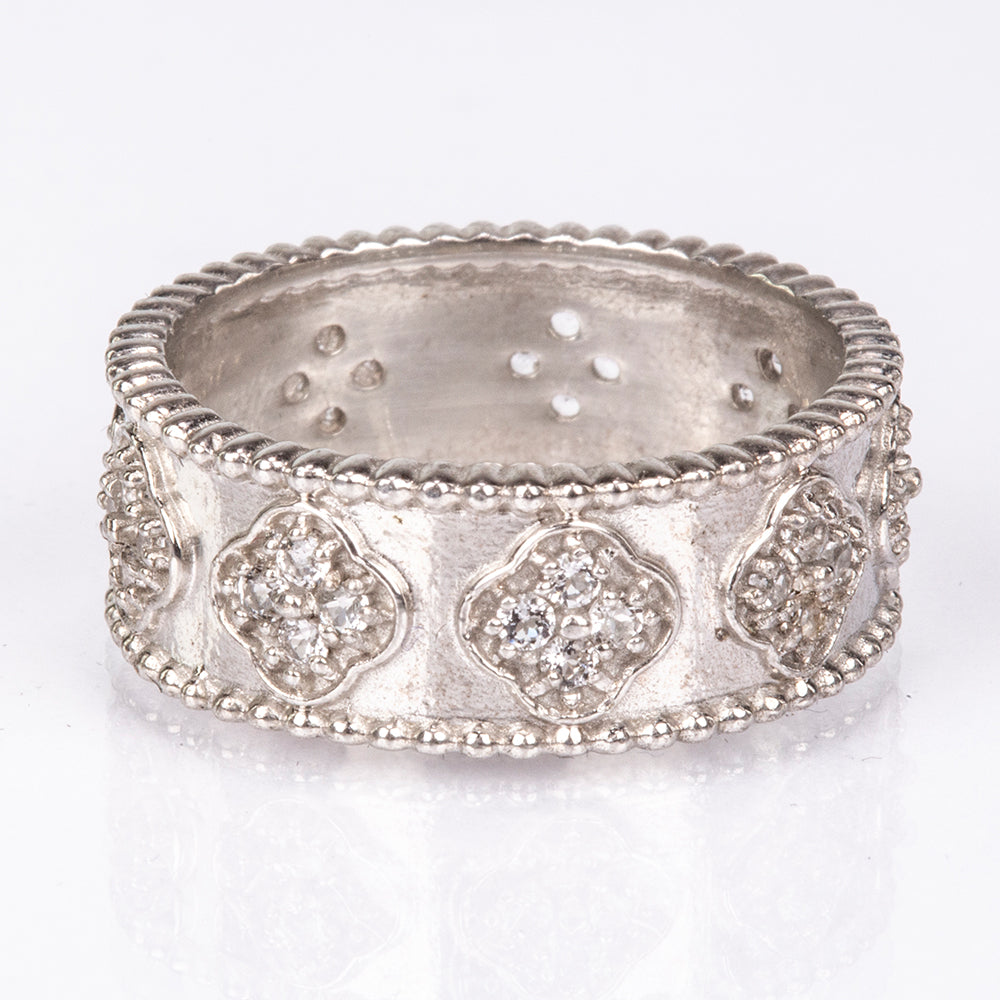 Anillo de Plata con Topacio Blanco 4 