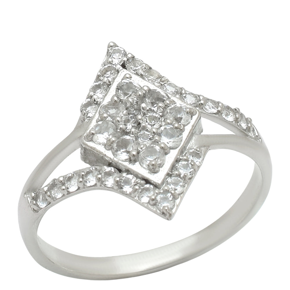 Anillo de Plata con Topacio Blanco