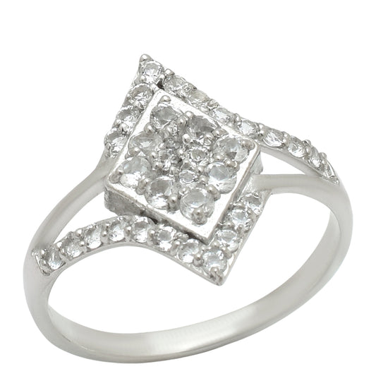 Anillo de Plata con Topacio Blanco